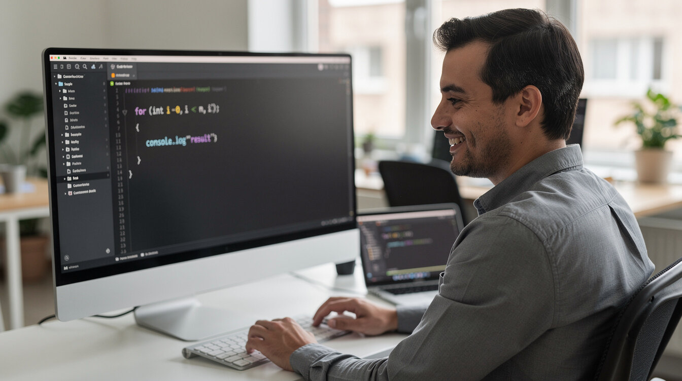 professional developer at work