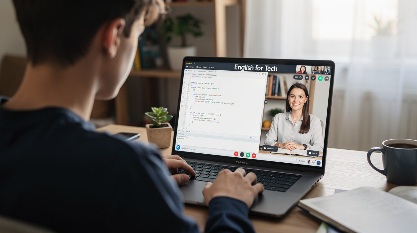 online course on laptop